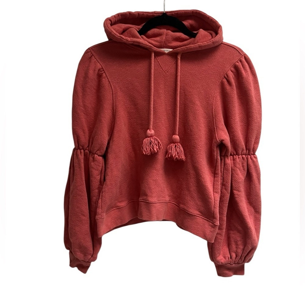 ULLA JOHNSON Women’s Sacha Sweatshirt with Puff Sleeves Clay - Size X-Small - Picture 1 of 7